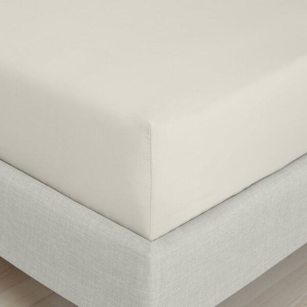 Lenzuolo con angoli beige in percalle di cotone 185x200 cm Cotton Percale – Bianca