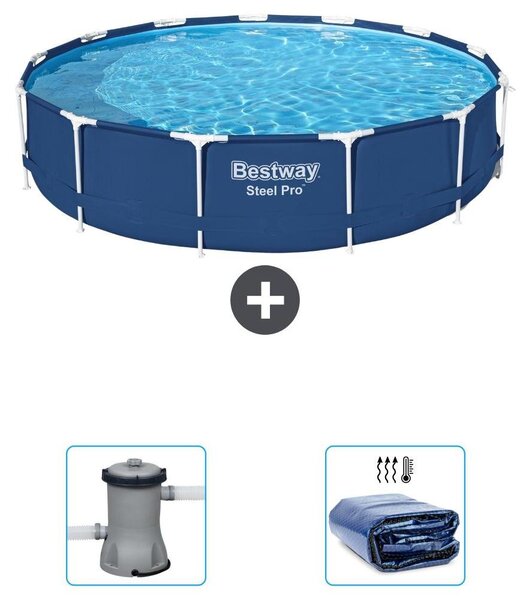 Bestway Steel Pro, piscina in acciaio, rotonda - 396x84 cm - composta da 3 parti, modello S22312
