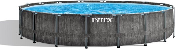 INTEX Piscina con cornice in legno grigio 549x122 26744NP