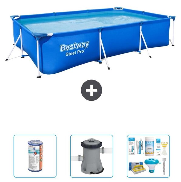 Bestway Steel Pro, piscina rettangolare - 300x201x66 cm - 4 pezzi - Modello S22718