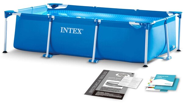 Intex | Piscina con struttura rettangolare | 300 x 200 x 75 cm | robusta struttura in metallo | facile da montare | materiale robusto | divertimento estivo ideale per tutta la famiglia