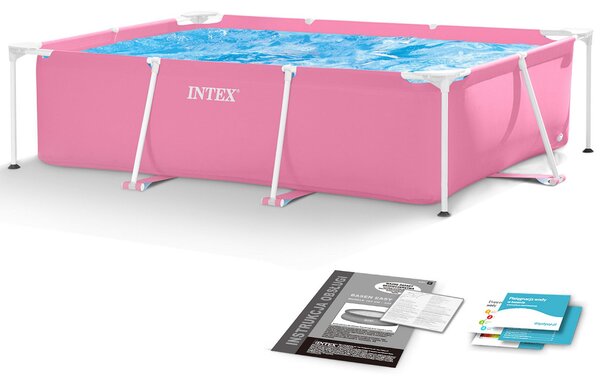 Piscina da giardino con struttura a telaio, grande, rettangolare, 220x150 cm, INTEX 28266