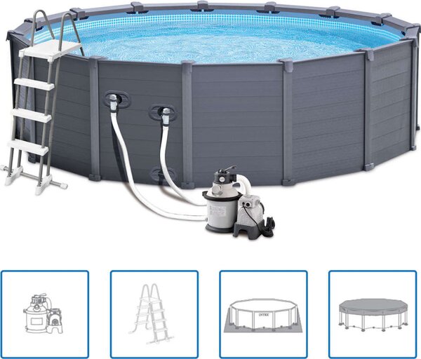 Piscina a pannelli Intex Graphite 478 cm PVC 16805 L 28382GN