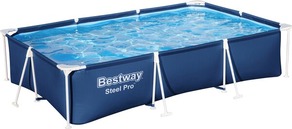 Bestway® Steel Pro™ Frame Piscina senza pompa 300 x 201 x 66 cm, blu scuro, rettangolare