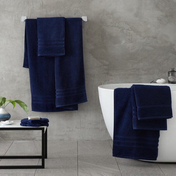 Set di asciugamani per viso e corpo tipo terry blu scuro in cotone 6 pz Zero Twist – Catherine Lansfield