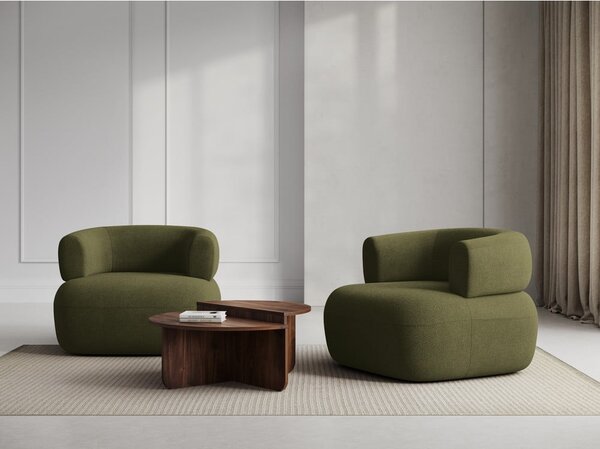 Poltrona in tessuto bouclé verde Jenny - Micadoni Home