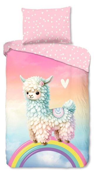 Set copripiumino e federa da bambini rosa in cotone per letto singolo 140x200 cm Chico – Good Morning
