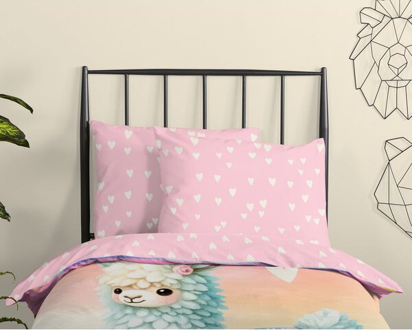 Set copripiumino e federa da bambini rosa in cotone per letto singolo 140x200 cm Chico – Good Morning