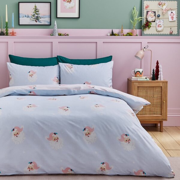 Set copripiumino e federa rosa per letto matrimoniale 200x200 cm Vintage Christmas Santa – Catherine Lansfield