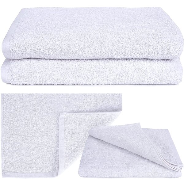 Telo Bagno In Spugna Di Cotone Geo Classic - 100x150 Cm, Altamente Assorbente E Morbido, Colore Avorio - Foto 6