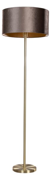 Lampada da terra ottone con paralume in velluto marrone 50 cm - Simplo