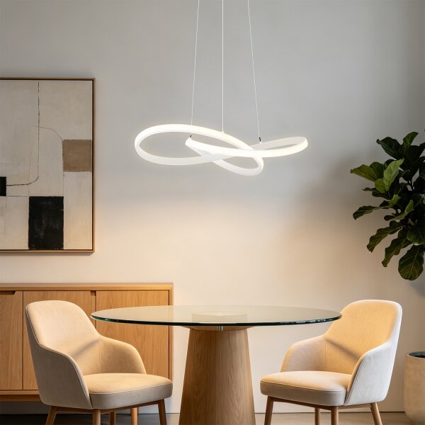 Brilagi - Lampadario a sospensione INFINITY LED dimmerabile 55W/230V 50x50 cm bianco + telecomando