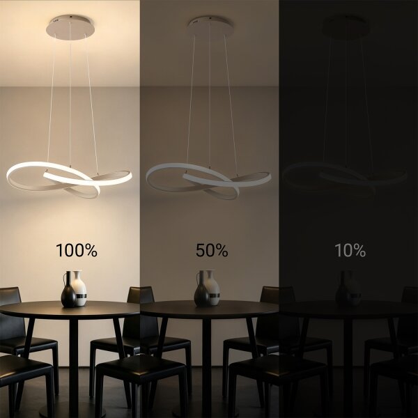 Brilagi - LED dimmerabile. lampadario a sospensione con cavo INFINITY LED/55W/230V 50x50 cm beige + telecomando
