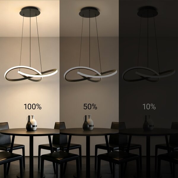 Brilagi - Lampada a sospensione dimmerabile su cavo INFINITY LED/55W/230V 50x50 cm nero + telecomando