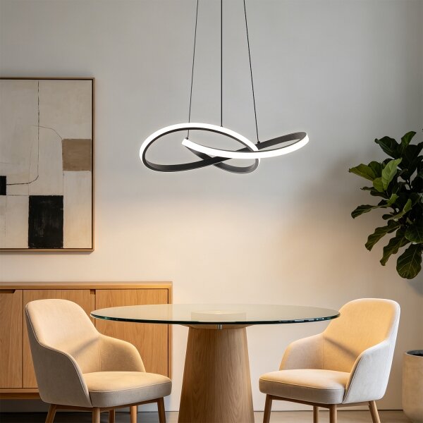 Brilagi - Lampada a sospensione dimmerabile su cavo INFINITY LED/55W/230V 50x50 cm nero + telecomando