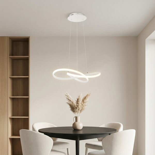 Brilagi - Lampadario a sospensione INFINITY LED dimmerabile 55W/230V 50x50 cm bianco + telecomando