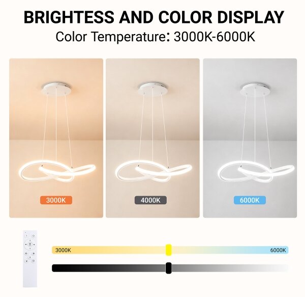 Brilagi - Lampadario a sospensione INFINITY LED dimmerabile 55W/230V 50x50 cm bianco + telecomando