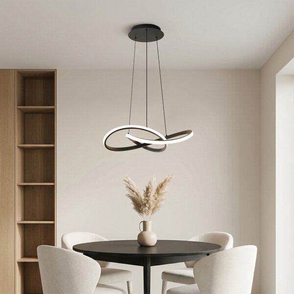 Brilagi - Lampada a sospensione dimmerabile su cavo INFINITY LED/55W/230V 50x50 cm nero + telecomando