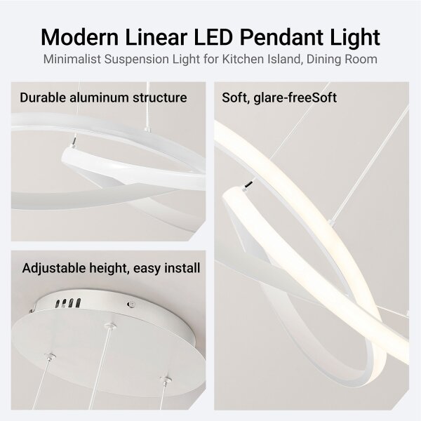 Brilagi - Lampadario a sospensione INFINITY LED dimmerabile 55W/230V 50x50 cm bianco + telecomando