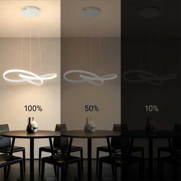 Brilagi - Lampadario a sospensione INFINITY LED dimmerabile 55W/230V 50x50 cm bianco + telecomando