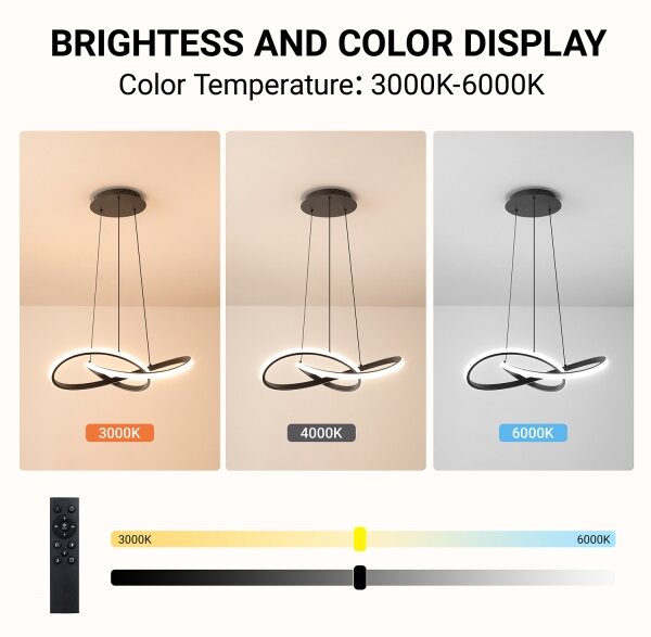 Brilagi - Lampada a sospensione dimmerabile su cavo INFINITY LED/55W/230V 50x50 cm nero + telecomando