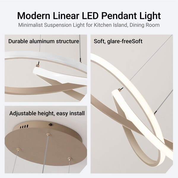 Brilagi - LED dimmerabile. lampadario a sospensione con cavo INFINITY LED/55W/230V 50x50 cm beige + telecomando