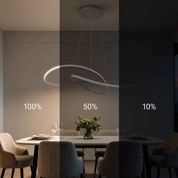 Brilagi - LED dimmerabile, lampadario a sospensione con cavo INFINITY LED/80W/230V 80x80 cm beige + telecomando