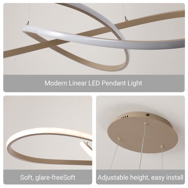 Brilagi - LED dimmerabile, lampadario a sospensione con cavo INFINITY LED/80W/230V 80x80 cm beige + telecomando