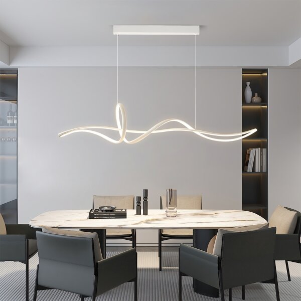 Brilagi - Lampada LED dimmerabile a sospensione su cavo SIGNATURE LED/55W/230V 120x23 cm bianca + telecomando