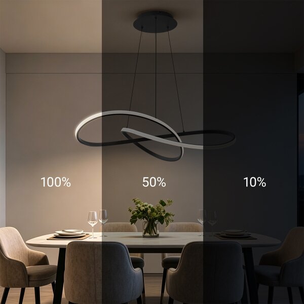 Brilagi - Lampadario a sospensione dimmerabile INFINITY LED/80W/230V 80x80 cm nero + telecomando