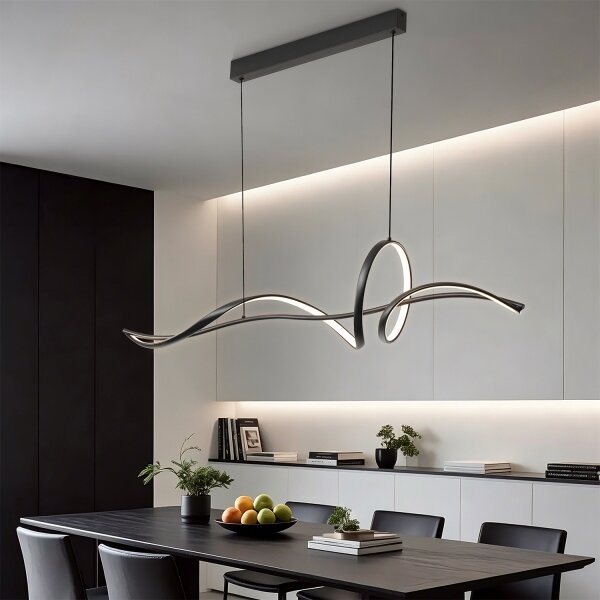 Brilagi - Lampadario LED dimmerabile a sospensione su cavo SIGNATURE LED/55W/230V 120x23 cm nero + telecomando