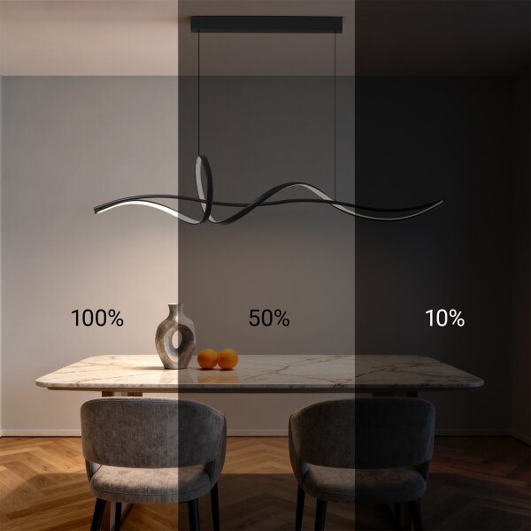 Brilagi - Lampadario LED dimmerabile a sospensione su cavo SIGNATURE LED/55W/230V 120x23 cm nero + telecomando