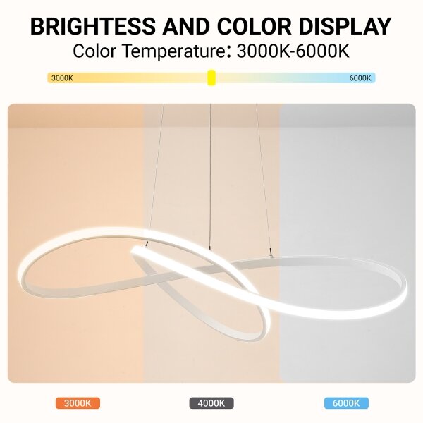 Brilagi - Lampadario LED dimmerabile INFINITY, sospeso con cavi, LED/80W/230V 80x80 cm bianco + telecomando