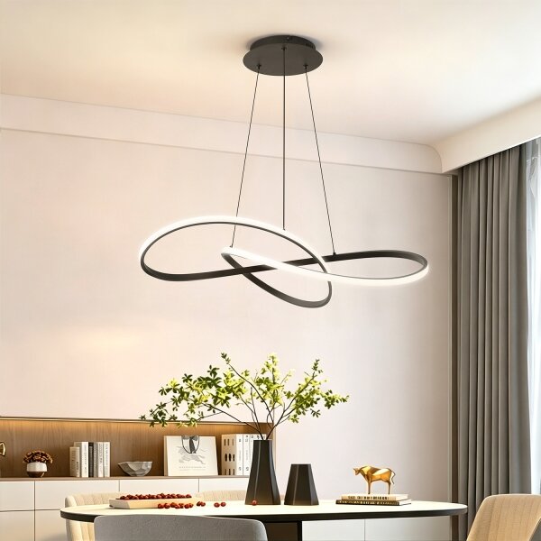 Brilagi - Lampadario a sospensione dimmerabile INFINITY LED/80W/230V 80x80 cm nero + telecomando