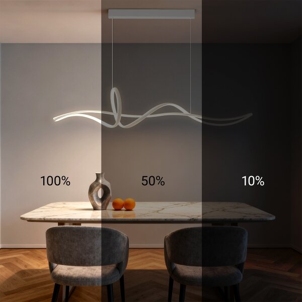 Brilagi - Lampada LED dimmerabile a sospensione su cavo SIGNATURE LED/55W/230V 120x23 cm bianca + telecomando