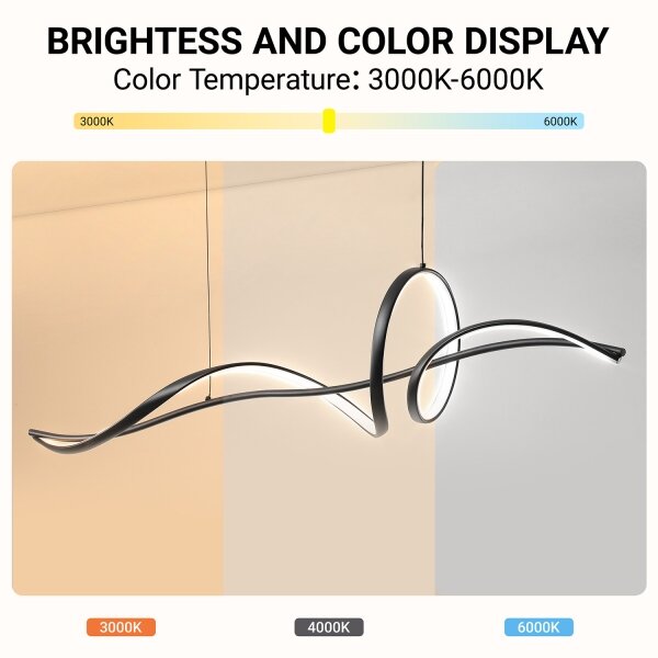 Brilagi - Lampadario LED dimmerabile a sospensione su cavo SIGNATURE LED/55W/230V 120x23 cm nero + telecomando
