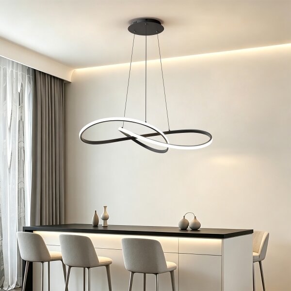 Brilagi - Lampadario a sospensione dimmerabile INFINITY LED/80W/230V 80x80 cm nero + telecomando