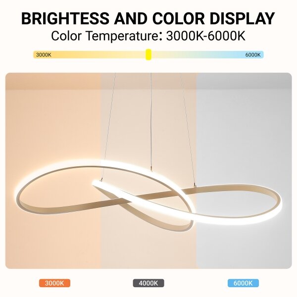 Brilagi - LED dimmerabile, lampadario a sospensione con cavo INFINITY LED/80W/230V 80x80 cm beige + telecomando