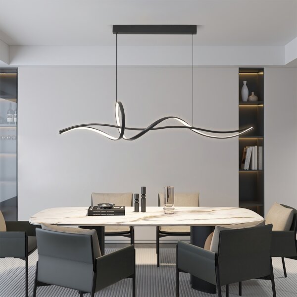 Brilagi - Lampadario LED dimmerabile a sospensione su cavo SIGNATURE LED/55W/230V 120x23 cm nero + telecomando