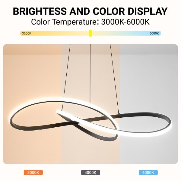 Brilagi - Lampadario a sospensione dimmerabile INFINITY LED/80W/230V 80x80 cm nero + telecomando