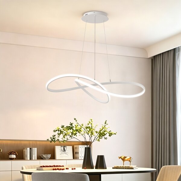 Brilagi - Lampadario LED dimmerabile INFINITY, sospeso con cavi, LED/80W/230V 80x80 cm bianco + telecomando