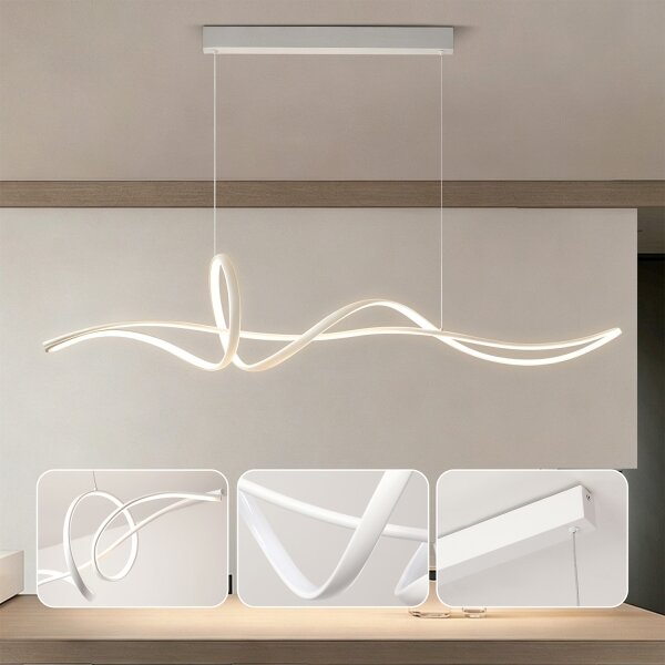 Brilagi - Lampada LED dimmerabile a sospensione su cavo SIGNATURE LED/55W/230V 120x23 cm bianca + telecomando