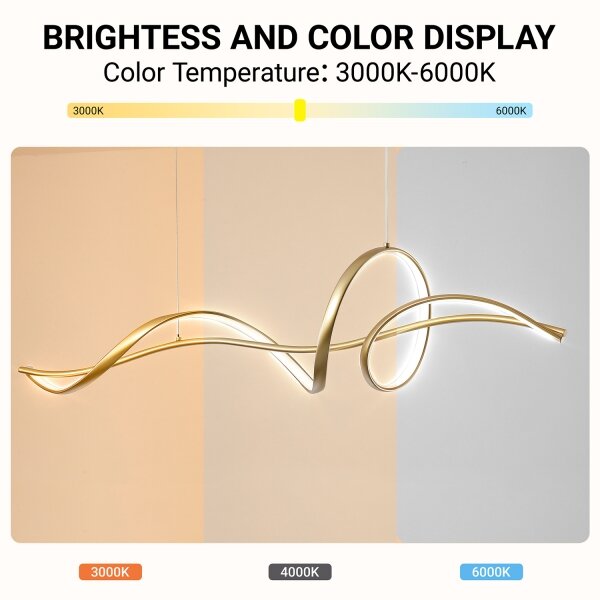Brilagi - lampadario sospeso dimmerabile a LED su cavo SIGNATURE LED/55W/230V 120x23 cm dorato + telecomando