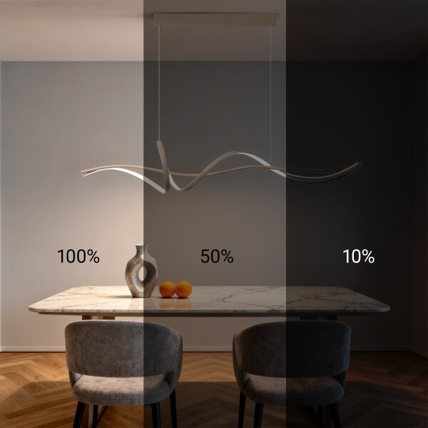 Brilagi - lampadario LED dimmerabile a sospensione con cavo SIGNATURE LED/55W/230V 120x23 cm beige + telecomando