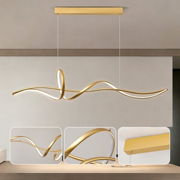 Brilagi - lampadario sospeso dimmerabile a LED su cavo SIGNATURE LED/55W/230V 120x23 cm dorato + telecomando
