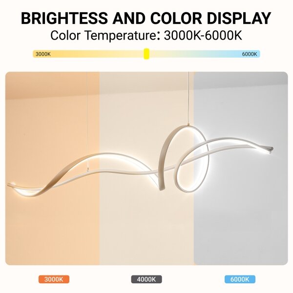 Brilagi - lampadario LED dimmerabile a sospensione con cavo SIGNATURE LED/55W/230V 120x23 cm beige + telecomando