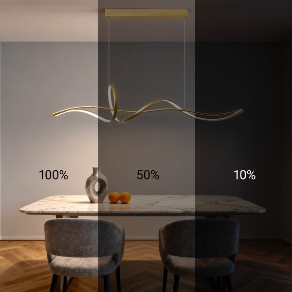 Brilagi - lampadario sospeso dimmerabile a LED su cavo SIGNATURE LED/55W/230V 120x23 cm dorato + telecomando
