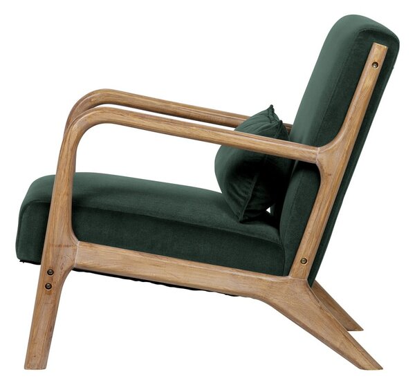Poltrona in velluto verde scuro Mark - WOOOD