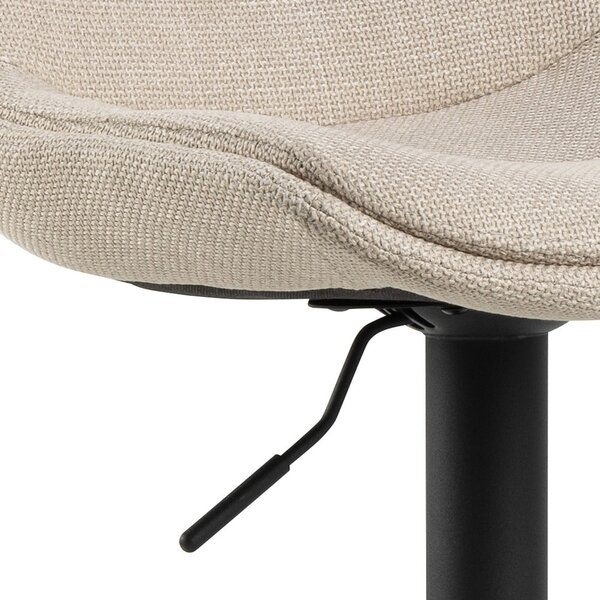 Sgabello da bar nero/beige con altezza regolabile (altezza della seduta 65 cm) Adisa – Actona