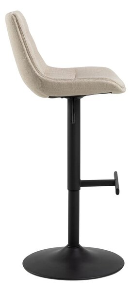 Sgabello da bar nero/beige con altezza regolabile (altezza della seduta 65 cm) Adisa – Actona